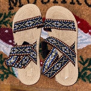 Boho Chic Women's Sandals with Woven Straps